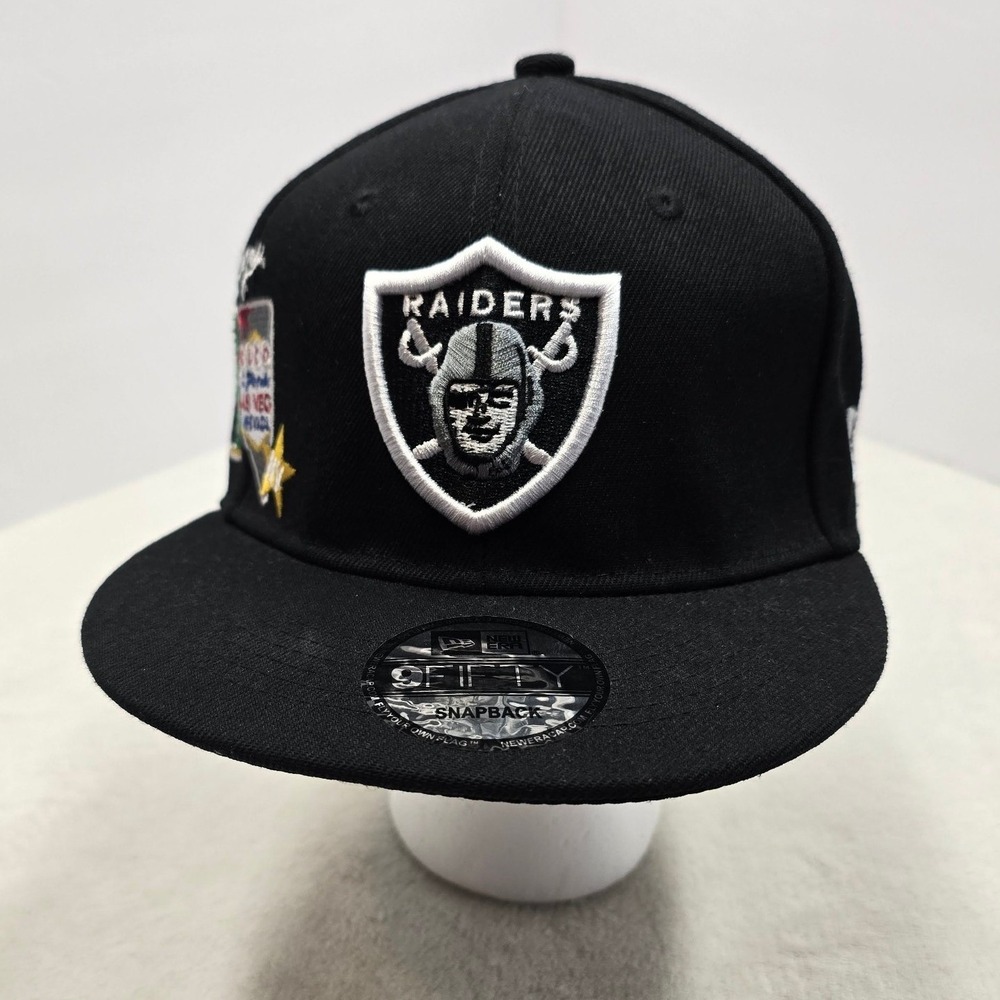New Era Las Vegas Raiders 9FIFTY Snapback Hat NFL Side Patch Black Mens OSFA